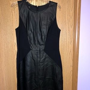 Black faux leather dress